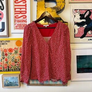 Madewell Red Floral Blouse
